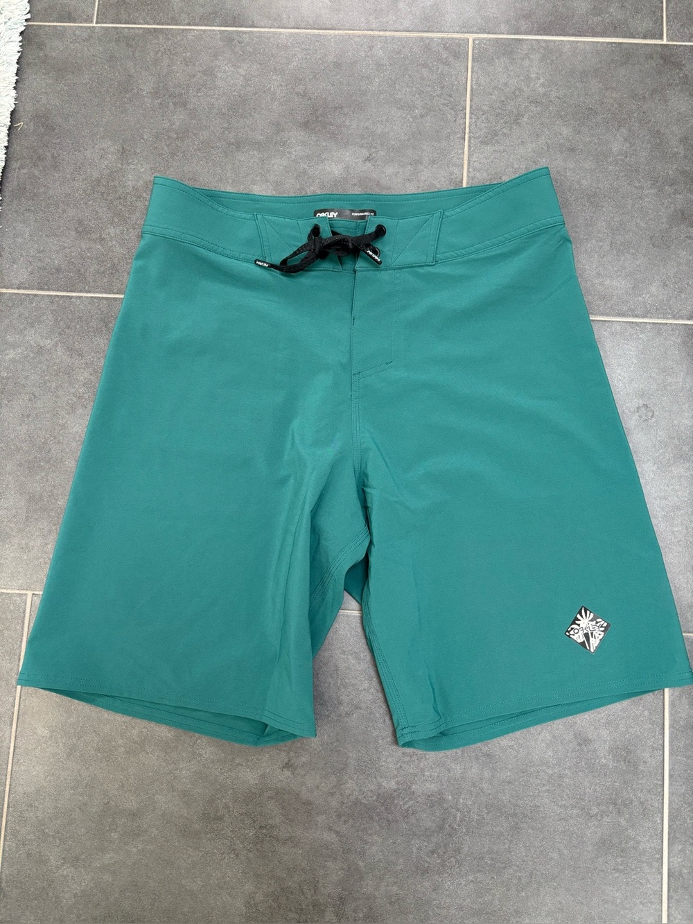 Oakley Teal Men's Swim Board Shorts with Drawstring